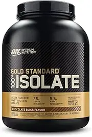 OPTIMUM NUTRITION Gold Standard 100% Isolate Protein Powder, Chocolate Flavour, 2.36kg - [2024/2025 plastic neck band packaging may vary]