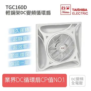 【TAISHIBA台芝】輕鋼架循環扇 白色款   原廠保固一年  TGC160D 全電壓節能循環扇(DC)  附遙控器✅