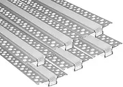 Besseto Trimless Plaster-in LED Aluminum Channel 6Pack 1m/3.3ft with Milky Diffuser Cover Lense, Drywall Aluminum LED Profile Fixture Extrusion Track for Wall and Ceiling