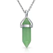 Green Aventurine Point Pendants - Free Chain - Comfort, Luck, Healing and Prosperity - Crystal Healing