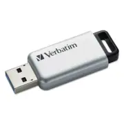 Verbatim 98666 64 GB Store 'n' Go Secure Pro USB Flash Drive - Silver New