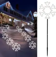 Snowflakes Christmas Pathway Lights Outdoor, 10 Large Snowflakes Christmas Decor