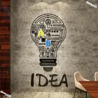在飛比找蝦皮購物優惠-【台灣出貨+統編】創意燈泡立体牆貼勵志3D亞克力壁貼工業風門