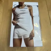 Calvin Klein 100% Cotton Classic fit Tank Under Shirt M 38-40 3 Pack In Open Box