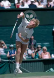 Boris Becker of West Germany in Semi-final action against Anders - Old Photo