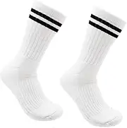 [Generic] Elite athletic white sport socks with arch compression for top performance, extremely durable crew socks fitting sizes 8-12 mens running socks