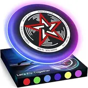 Flying Disc Golf Driver: Lighted LED Flying Disc Light Up Professional Lightweight Disc 175g Beginner (7 Adjustable Colors)