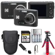 Kodak Pixpro FZ45 Camera (Black) +Spider Tripod + Case -32GB Kit