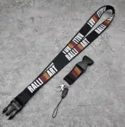 Car Keychain Key Ring Emblem Lanyard Neck Strap Black For Mitsubishi Ralliart