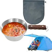 GEUGECY Camping Soup Bowl with Handle | Camping Bowl Cup - 2000ml Mixing Dinnerware Cutlery for RV Travel, and Backpacking