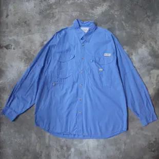 古著 Columbia PFG Vented Fishing Shirt 釣魚襯衫 藍色