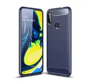 MCC Slim Samsung Galaxy A11 2020 Carbon Fibre Soft Carbon Case Cover A115 [Dark Blue]