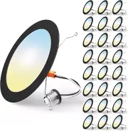 24 Pack Retrofit LED Recessed Lighting 6 Inch, Selectable 2700K/3000K/4000K/5000