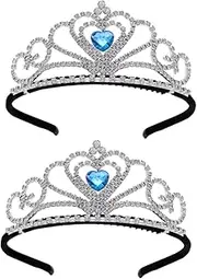[FOMIYES] 2pcs Boys and Girls' Heart Tiara Crystal Headband Ideal for Birthday Party Cosplay Daily Styling