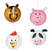 Farm Party Paper Lanterns (Pack of 4)