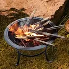 Wood Burning Firepit Portable with Spark Protector Grate Fire Bowl for Picnic