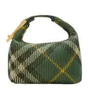 Burberry Peg Check-Pattern Zipped Mini Shoulder Bag One size Green