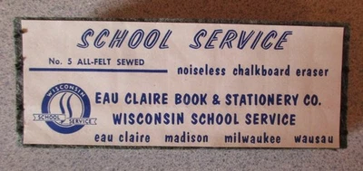 Vintage No 5 All Felt Sewed Noiseless Chalkboard School Eraser 5" x 2"