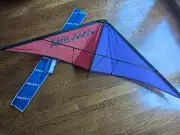 Vintage NOS Aeris DYNAMIC Sport Stunt Kite Fiberglass, 62" wingspan, Purple/Red
