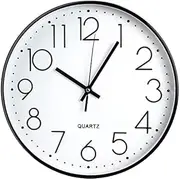Uandhome 12 Inch Wall Clocks, Modern Non-Ticking Silent Wall Clocks Quartz Decorative Clocks, Classic Large Number Round Clock for Bedroom Home Kitchen Room Office School