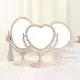 【幸福揚邑】歐式麥稈化妝鏡旋轉放大雙面桌鏡(三款可選)