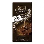 Lindt Lindor Cocoa Tart Board Edelbitter Chocolate 100g