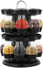 Giantex Rotating Spice Rack, Seasoning Storage Organizer, Kitchen Countertop Revolving Spice Racks, Spice Carousel for Countertop, 16 Jars