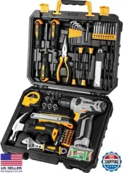 126-Piece Tool Set with 8V Cordless Drill, Home Repair & DIY Kit for All