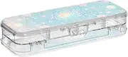 Yoogain Blue-pink Tarot Astrology Clear Pencil Plastic Box Double Layer Penscases For Kids With Lid