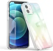 [Asgens] Compatible with iPhone 12/12 Pro 6.1 inch Laser Case, Rainbow Laser Iridescent Bling Glitter Luxury Case Slim TPU and Hard PC Protective Cover for iPhone 12/12 Pro 6.1" Girls Women