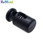 Plastic Barrel Spring Cord Locks Stoppers Toggle Clip Buckle Black