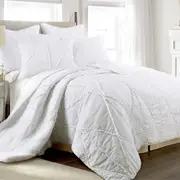 Jenny Mclean Bobby Ruffle White 3 Piece Coverlet Set
