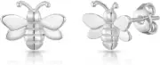 Minimalist Honeybee Small Stud Earrings for Women Girls 925 Sterling Silver Bee