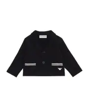Emporio Armani Kids Straight Hem Long-Sleeved Cardigan 24M,12M Black