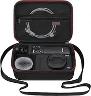 Elonbo Carrying Case for Sony ZV-1F/ ZV-1 II/ZV-1/ ZV-E10/ ZV-E10 II Vlog Digital Camera, Travel Camera Bag Fits Vlogger Accessory Kit Tripod Microphone Grip, Mesh Pocket fits Battery Charger, Black
