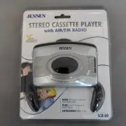 Jensen SCR-60 Portable Stereo Cassette Tape Player Xtra Bass AM/FM Radio New