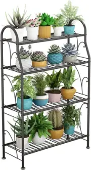 Plant Stand Indoor Plant Stands 4 Tier Metal Outdoor Corner Plant Shelf Multi...