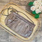 Oversized Snake Skin Clutch with Strap