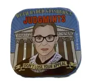 3 tins JUDGMINTS Ruth Bader Ginsburg mints & Original Display Box RBG gift NEW!