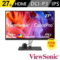 在飛比找momo購物網優惠-【ViewSonic 優派】VP2776 27型 IPS 2