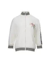 Dolce & Gabbana Floral Embroidered ZipUp Bomber Jacket Women White Sweaters