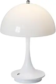 MOTRAIN 3 Color Mushroom Table Lamp - Stepless Dimmable Touch, Bedside Night Light, Rechargeable Battery Operated Portable LED Light for Bedroom Decor, Restaurant, Outside, Camping