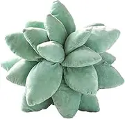 3D Plush Succulents Cactus Throw Pillow Cute Soft Plant Cushion Patio Farmhouse Home Decoration Toy Ornament - Dark Green 25cm