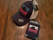 SALT LIFE Hat Cap + Koozie A-FLEX Navy White Stretch Fitted Sailfish Marlin NEW