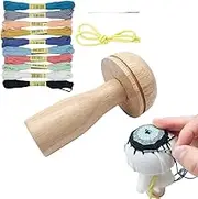 Mushroom Wooden Darning Tools, Sewing Needles Mending Mushroom Darner with Yarn and Elastic Strap, Darning Mushroom Sewing Repair Tool for Socks, Sweaters, Pants - Darning Mushroom+Sew Threads