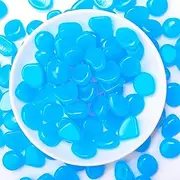 Landical 8000 Pcs Glow in the Dark Rocks Bulk 1 Inch Blue Garden Glow Rocks 33.5 lb Outdoor Garden Glow in the Dark Pebble Glow in the Dark Stone for Walkway Backyard Landscaping Fish Tank Plant Decor