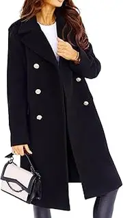 [Chartou] Women's Winter Jacket Double-Breasted Wool Blend Warm Long Trench Coat