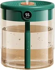 Aswalling H2O Air Humidifier 2L Capacity Double Nozzle with LCD Humidity Display Essential Oil Diffuser Portable USB Easy Install Easy to Use Green