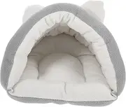 Pet Bed Cat Cave Made of Polar Fleece Cotton Warm Pet Nest Pet Supplies Nest for Home Grey