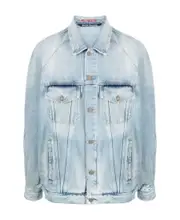 Palm Angels Distressed Logo Patch Jacket L,M Blue
